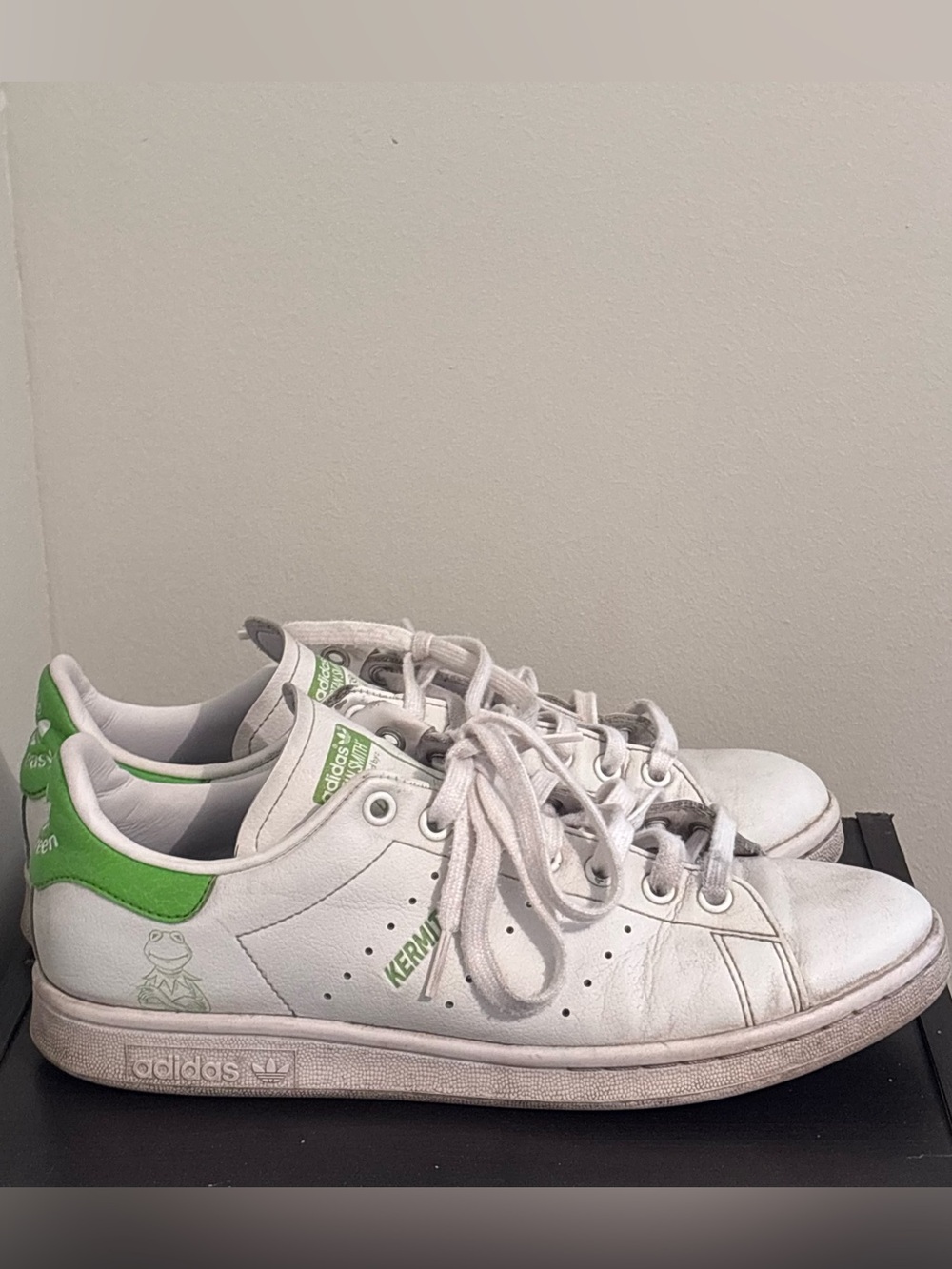 Adidas Stan Smith Kermit D. Frog Green Sneakers Men's Size 8.5 - Picture 2 of 8